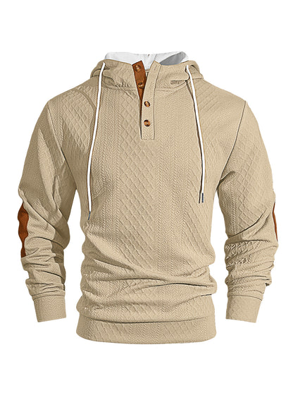 Men’s Jacquard Hooded Pullover Sweatshirt