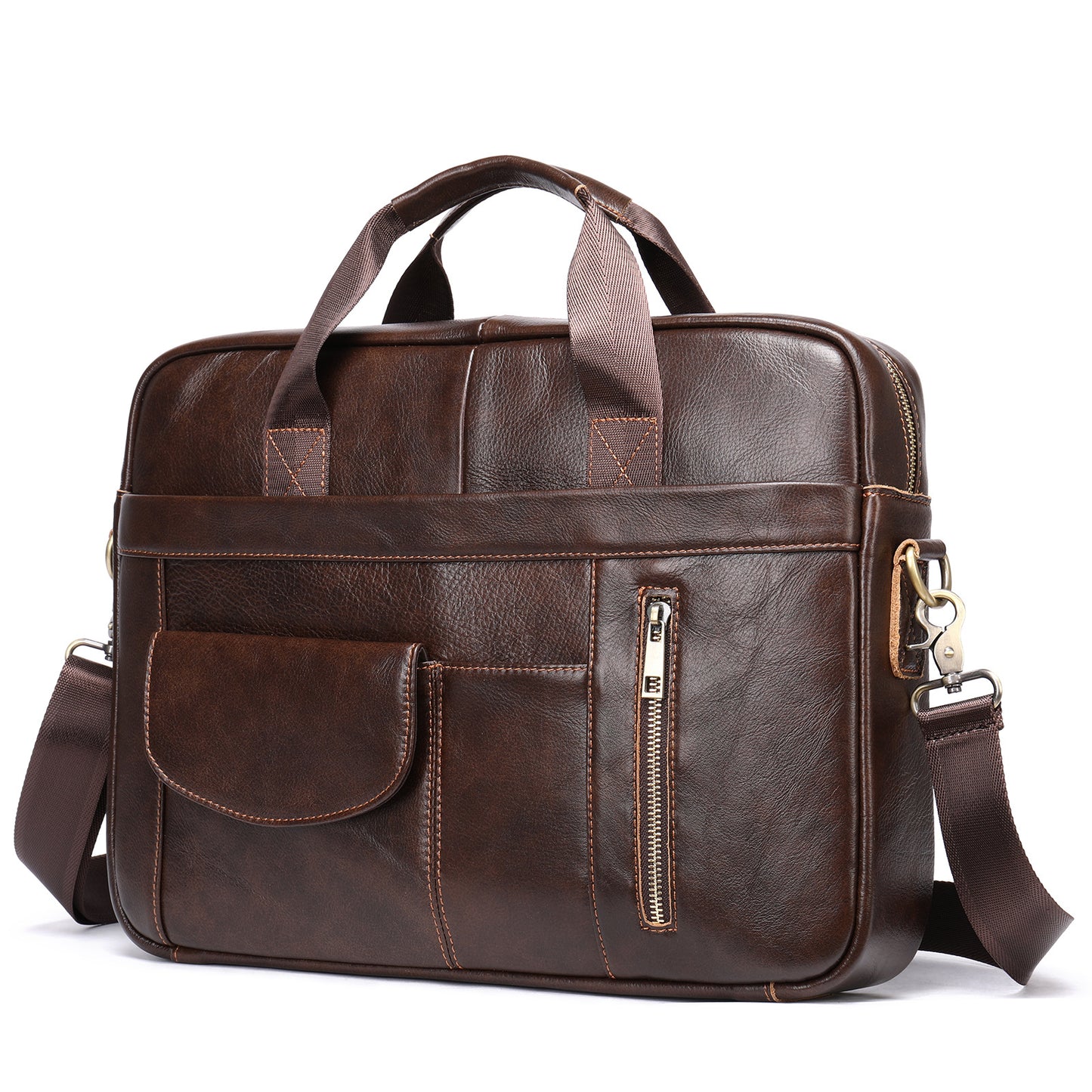 Men’s Genuine Leather Business Briefcase (14-Inch)