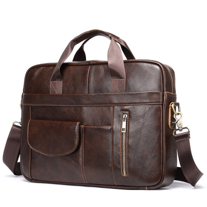 Men’s Genuine Leather Business Briefcase (14-Inch)