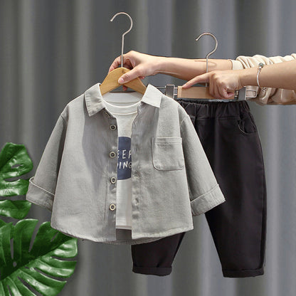 Boys’ Korean Style 3-Piece Spring Outfit Set