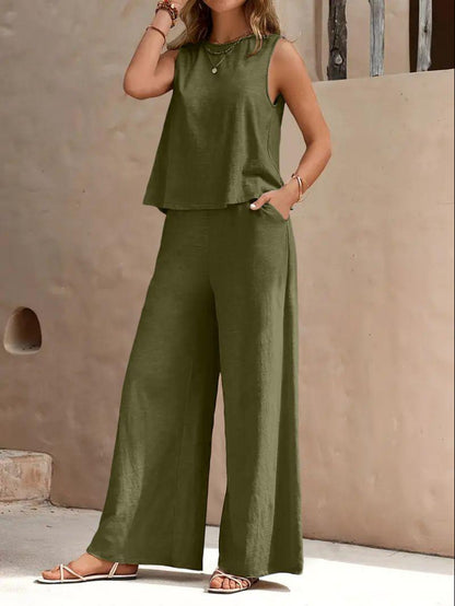 Women’s Sleeveless Tank & Pocket Pants Set