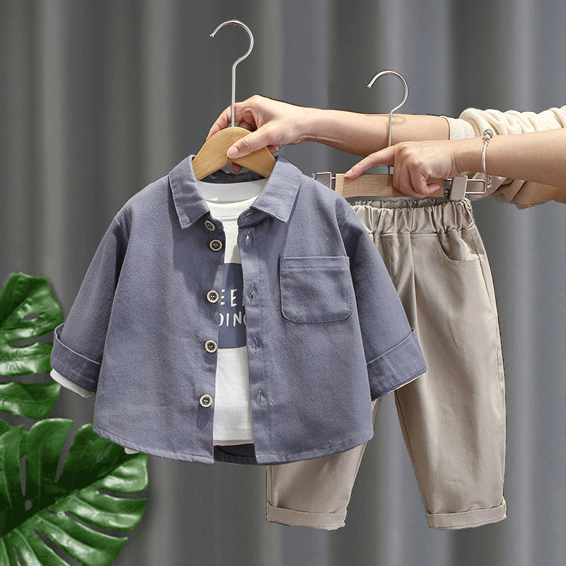 Boys’ Korean Style 3-Piece Spring Outfit Set