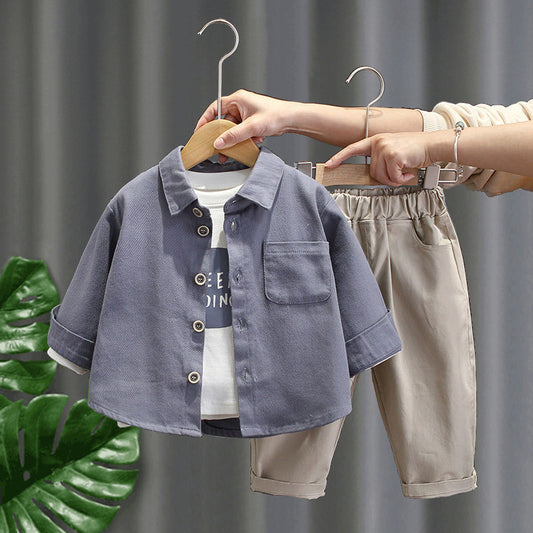 Boys’ Korean Style 3-Piece Spring Outfit Set