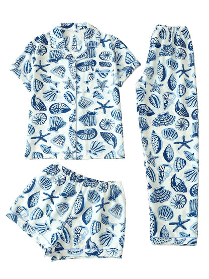 Women’s Bubble Wrinkle Short Sleeve Pajama Set