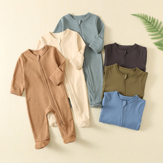 Baby Autumn Winter Long Sleeve Zipper Romper