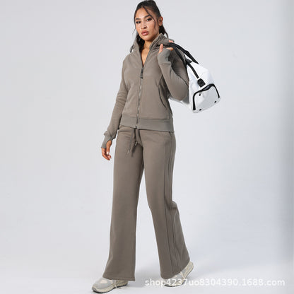 Women’s Fleece-Lined High-Waist Wide-Leg Sweatpants