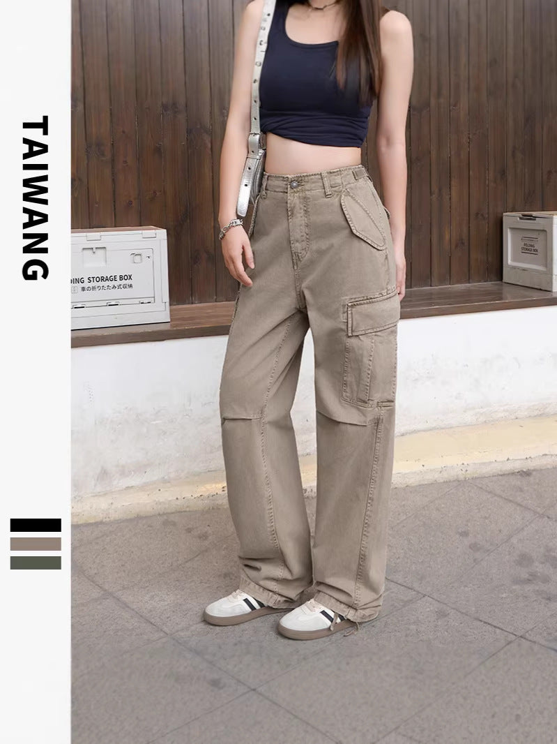 Unisex Pleated Multi-Pocket Cargo Pants