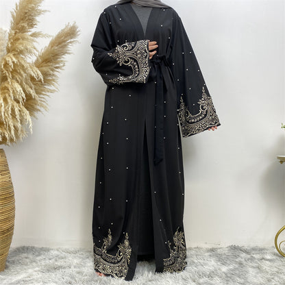 Women’s Embroidered Beaded Long Cardigan Robe