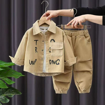 Boys’ Korean Style Corduroy Two-Piece Set