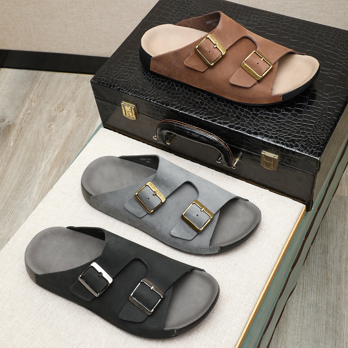 Men’s Genuine Leather Summer Slippers