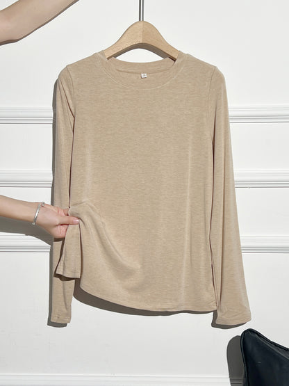 Women’s Soft Cashmere-Feel Long Sleeve Crew Neck Top