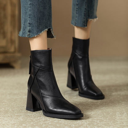 Women’s British Style Chunky Heel Martin Boots