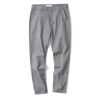 Men’s Cotton Stretch Straight-Leg Casual Trousers