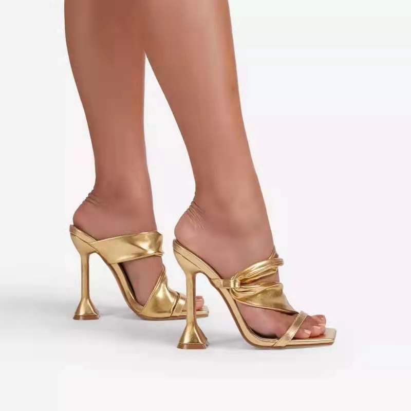 Women’s Square-Toe High Heel Backless Sandals