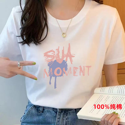 Women’s Pure Cotton Loose-Fit Crew Neck T-Shirt