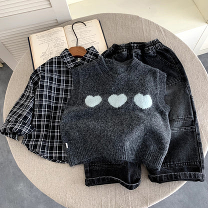Boys’ Vest, Shirt & Jeans 3-Piece Set