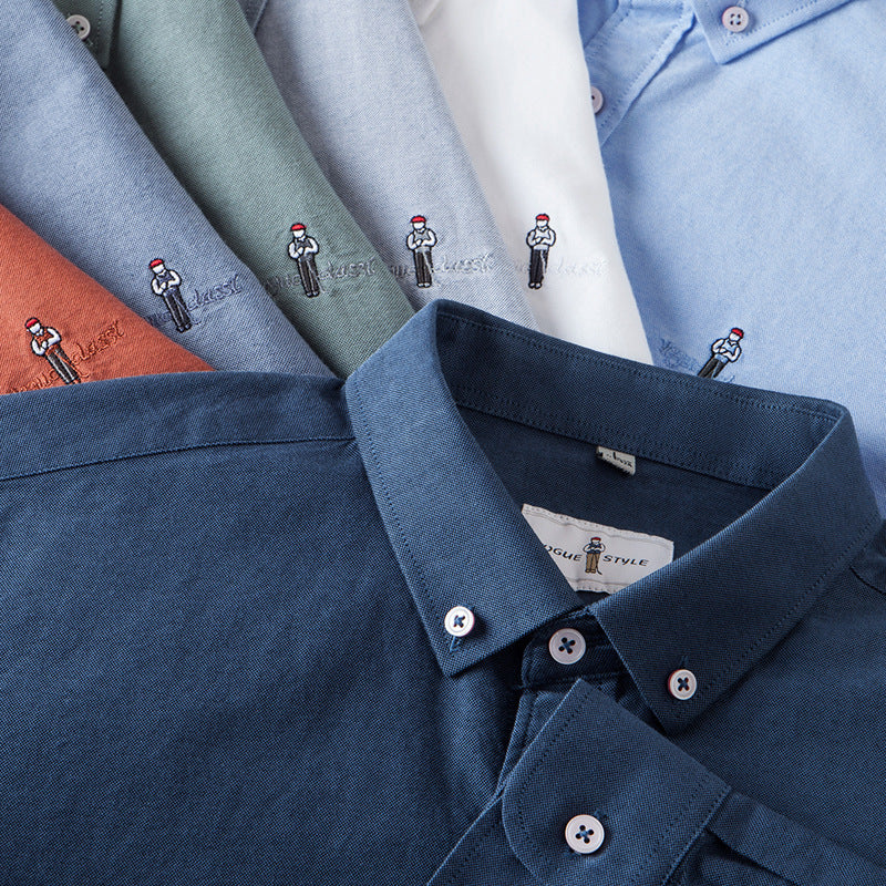 Men’s Premium Cotton Oxford Brushed Business Shirt