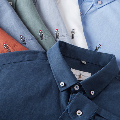 Men’s Premium Cotton Oxford Brushed Business Shirt