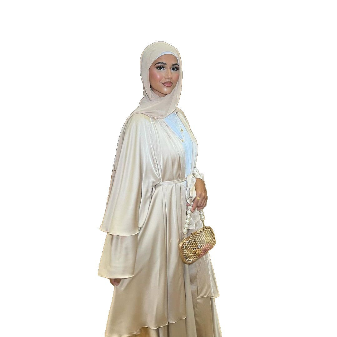 Women’s Solid Color Long Skirt Cardigan Set