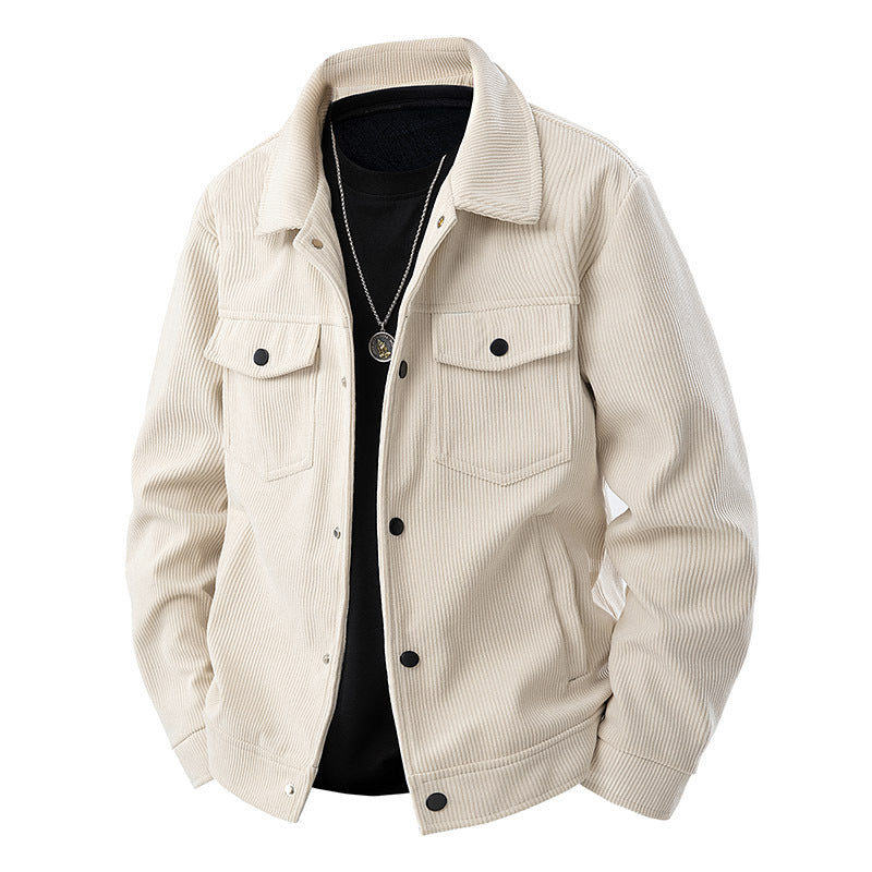 Men’s Corduroy Cargo Lapel Casual Jacket