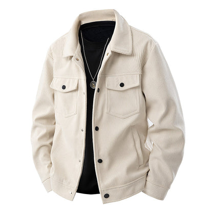 Men’s Corduroy Cargo Lapel Casual Jacket