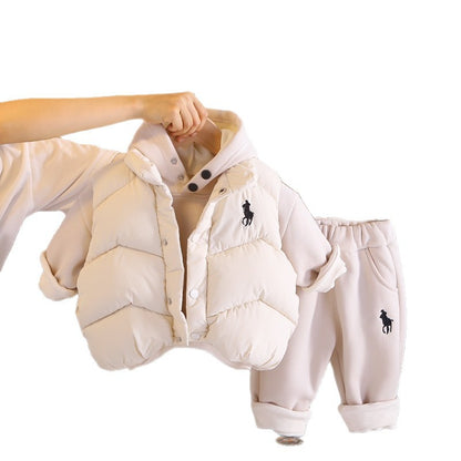 Kids’ Fleece Hoodie & Vest 3-Piece Winter Set