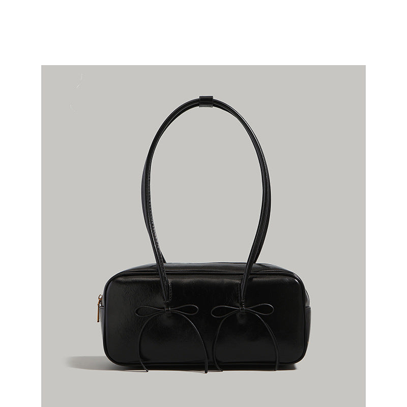 Women’s Bow Accent Bowling Shoulder Bag