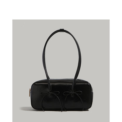Women’s Bow Accent Bowling Shoulder Bag
