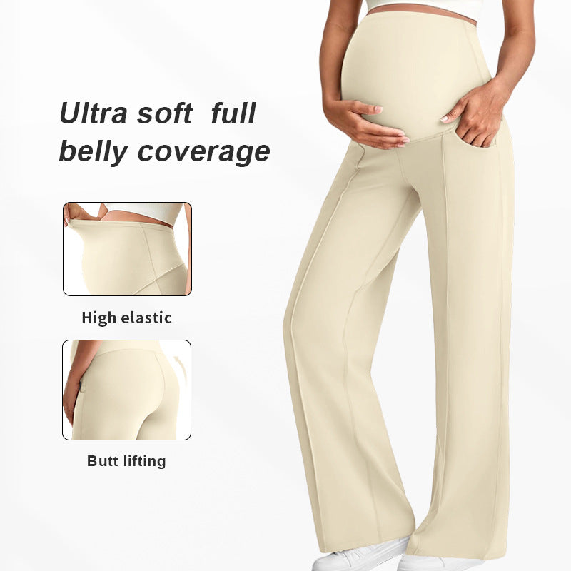 Women’s High-Waist Maternity Wide-Leg Pants