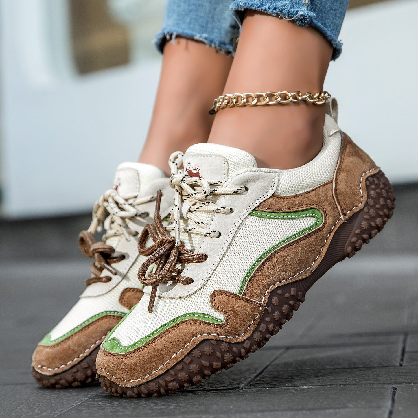 Unisex Genuine Leather Outdoor Casual Sneakers