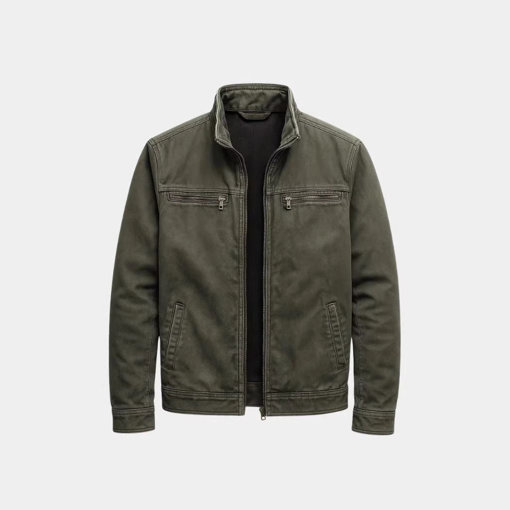 Men’s Retro Stand Collar Bomber Jacket