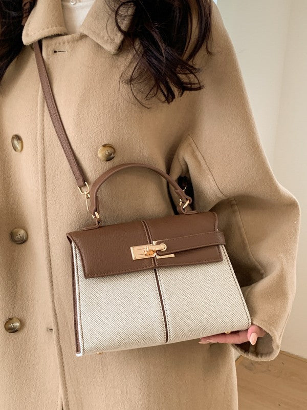 Women’s Kelly Style Textured Crossbody Handbag