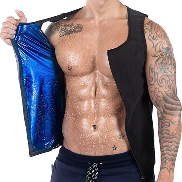 Cross-border shaping belly coat men's fitness sweat short sleeve sports running sweat shirt beer belly round neck short sleeve wholesale