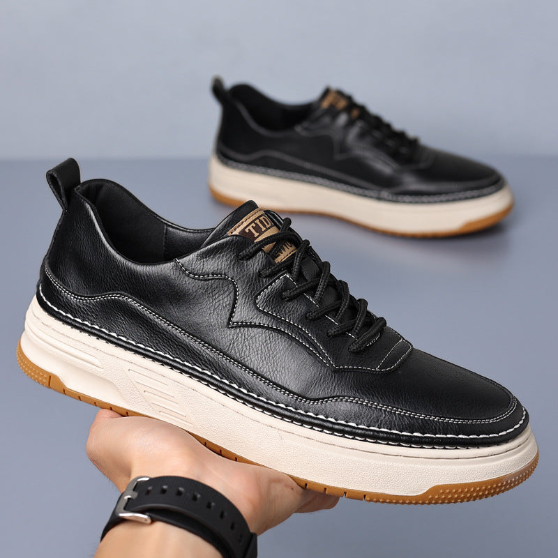 Men’s British-Style Black Leather Casual Shoes