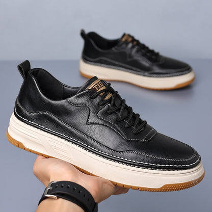 Men’s British-Style Black Leather Casual Shoes