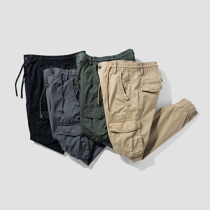 Men’s Japanese-Style Washed Cotton Cargo Pants