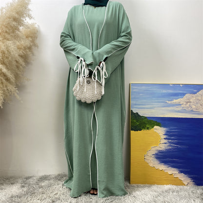 Women’s Sleeveless Dress & Abaya Cardigan Set
