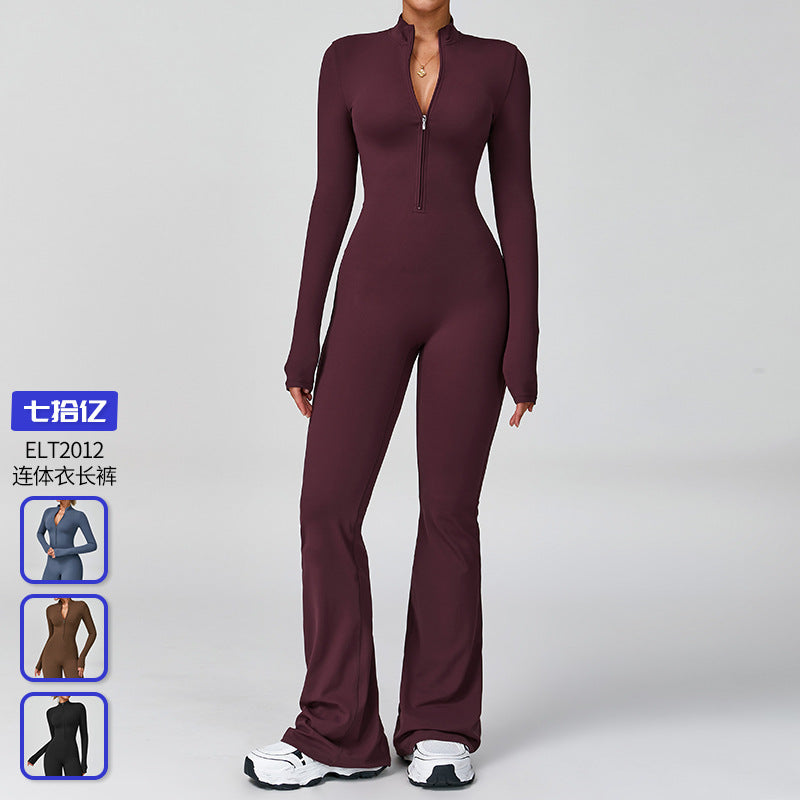 Women’s Zip-Up Long Sleeve Fitness Bodysuit