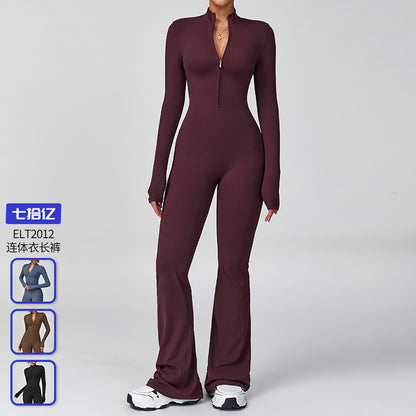 Women’s Zip-Up Long Sleeve Fitness Bodysuit