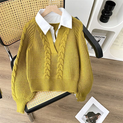 Women’s Two-Piece Style Cable Knit Sweater