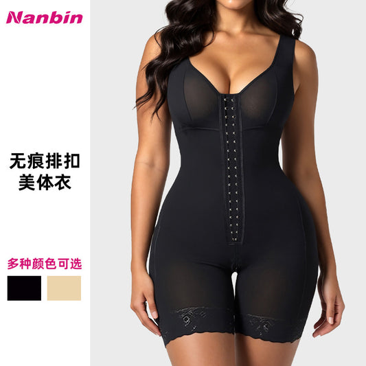 Factory direct sales of shapewear bodysuits, cross-border high-waisted hip-lifting, strong tummy control, one-piece zipper shapewear shapewear