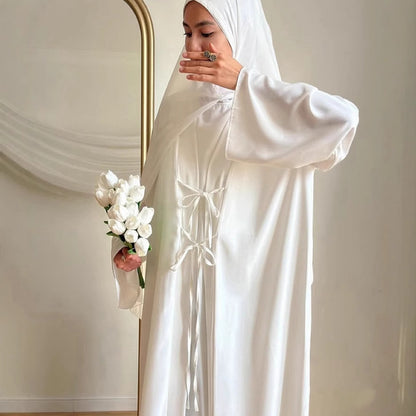 Women’s Satin Lace-Up Cardigan & Dress Set
