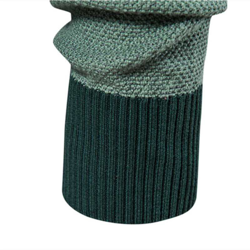 Men’s Striped Patchwork Knit Sweater