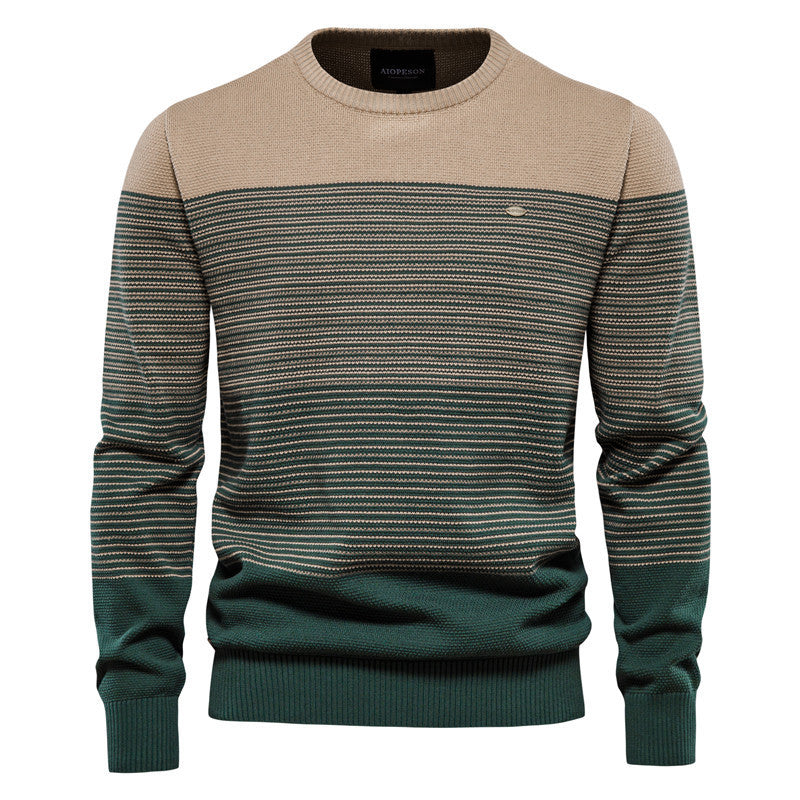 Men’s Casual Color-Block Knit Sweater Jacket
