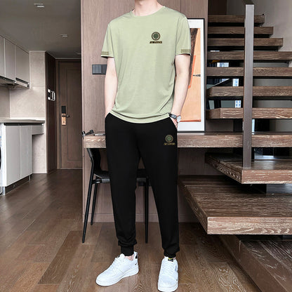 Men’s Ice Silk Short Sleeve Sports Set