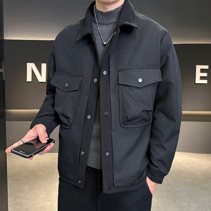 Men’s Black Lapel Workwear Jacket