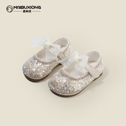 Baby Girls’ Sequin Princess Walking Shoes