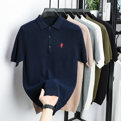Men’s Ice Silk Embroidered Polo Shirt