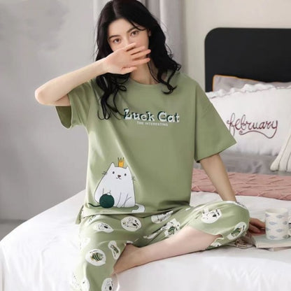 Women’s Plus Size Artistic Style Pajama Set