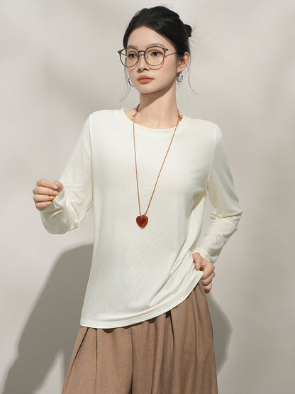 Women’s Soft Cashmere-Feel Long Sleeve Crew Neck Top